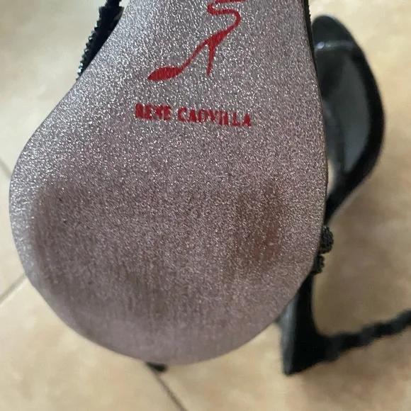 Rene Caovilla Black Crystal Margot Snake Wrap Heels EU Size 40 US Size 9 - Picture 16 of 16